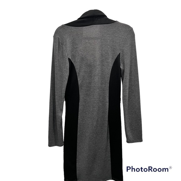 Bluhaven cowl neck jersey knit dress black and grey size medium - Picture 2 of 9